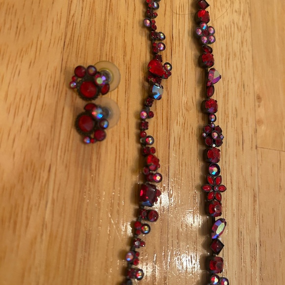 Sorrelli red crystal earrings, necklace, and bracelet - Picture 5 of 5